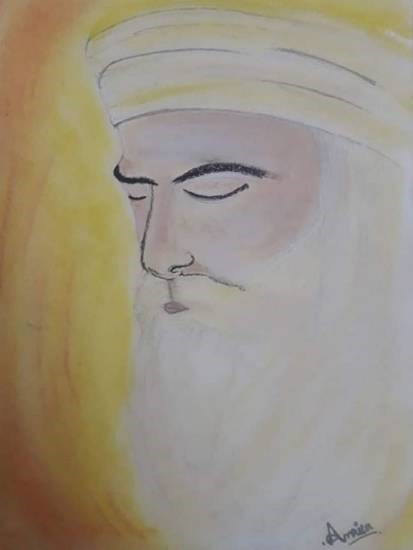 Guru Nanak Dev Ji, painting by Amrita Kaur