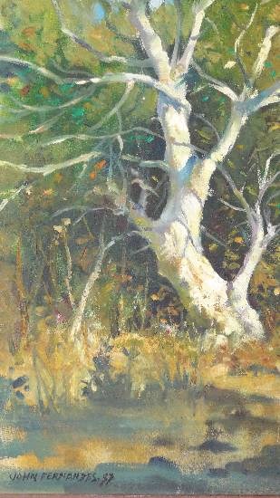 The Bare Branches, painting by John Fernandes