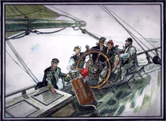 Facing the storm, painting by Subhash Bhate