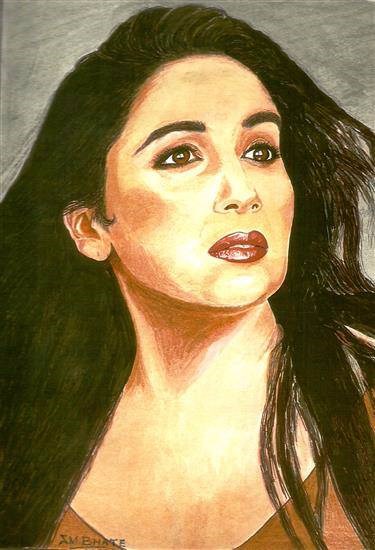 Madhuri Dixit, painting by Subhash Bhate