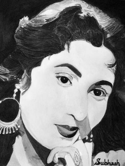 Heart throb Madhubala!, painting by Subhash Bhate
