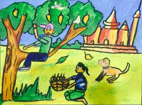 Mango tree, painting by Paarth Biyani