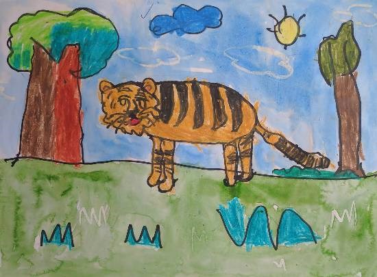 Tiger, painting by Mayraa Nemish Kothari