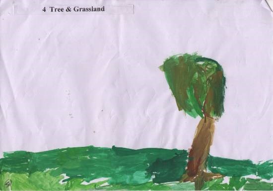 Tree & Grassland, painting by Sreebhadra Suraj