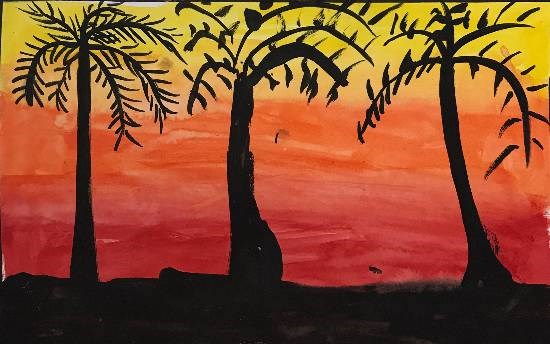 Trees, painting by Utkkarsh Darshan Mehta