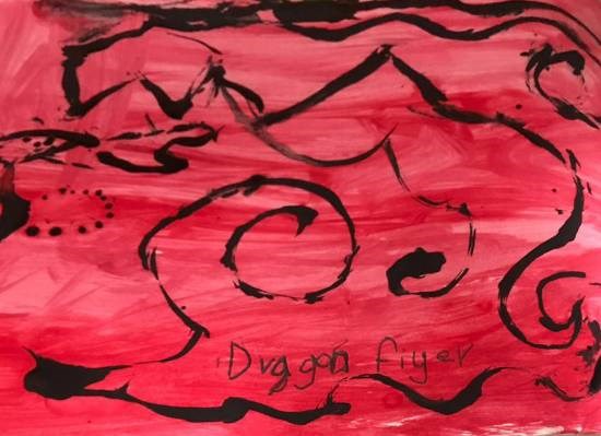 Free hand dragon, painting by Utkkarsh Darshan Mehta