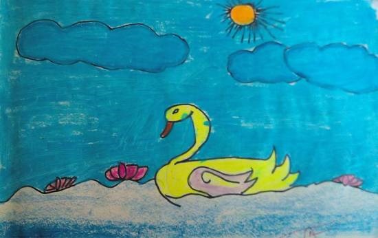 Swan, painting by Kanishka Kiran Tambe