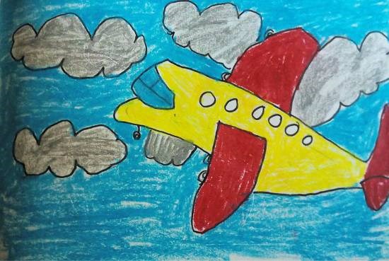Aeroplane, painting by Kanishka Kiran Tambe