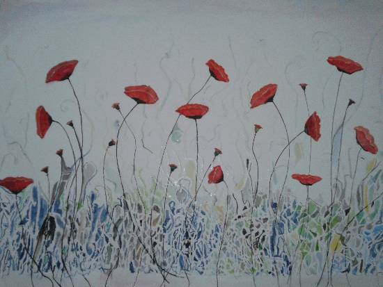 painting by Mangal Gogte - Grassy land