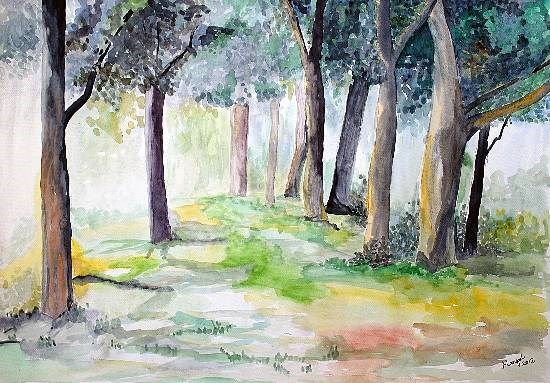 In the Jungle, painting by Mangal Gogte