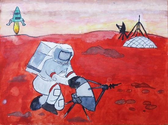 Journey to Red Mars, painting by Sharlina Shete
