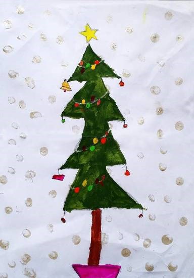 Christmas Tree, painting by Chinmayee Anand Naravane