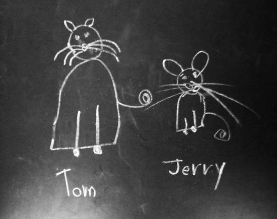 Tom and Jerry, painting by Chinmayee Anand Naravane