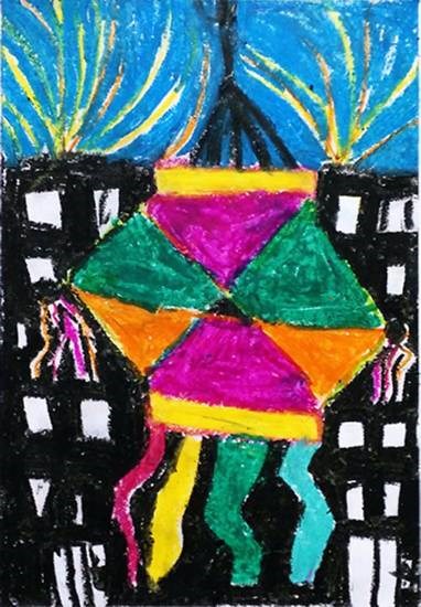 Diwali, painting by Chinmayee Anand Naravane