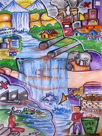 Water is life, painting by Rajdeep Mridha