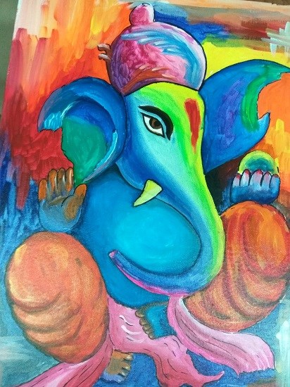 Ganesha, painting by Shrey Setu Jogani