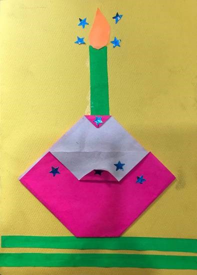 Origami card, painting by Shambhawi Vermaa