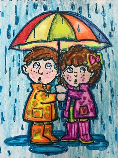 Rains, painting by Shambhawi Vermaa