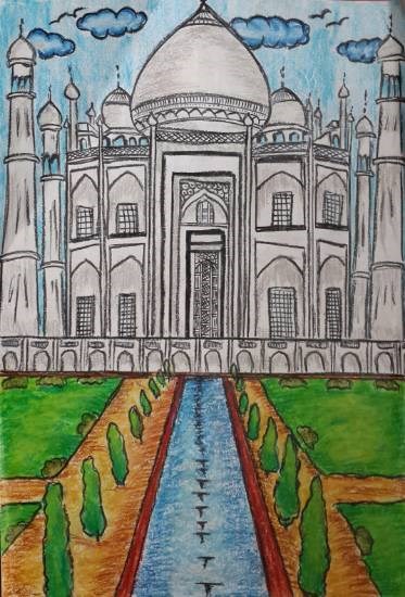 The Taj Mahal, painting by Shambhawi Vermaa