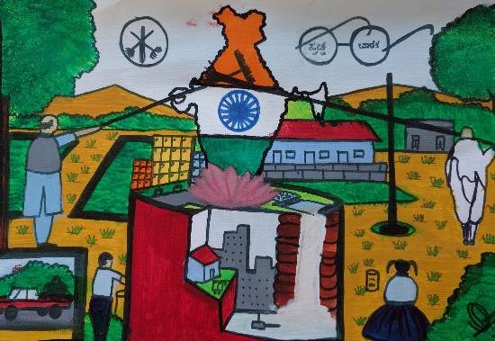 Swachh Bharat, painting by Hamdi Imran