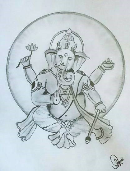 Ganesha, painting by Hamdi Imran