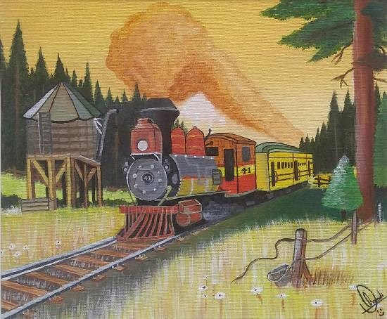Railway, painting by Hamdi Imran