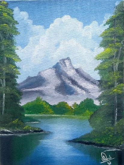 Mountains, painting by Hamdi Imran