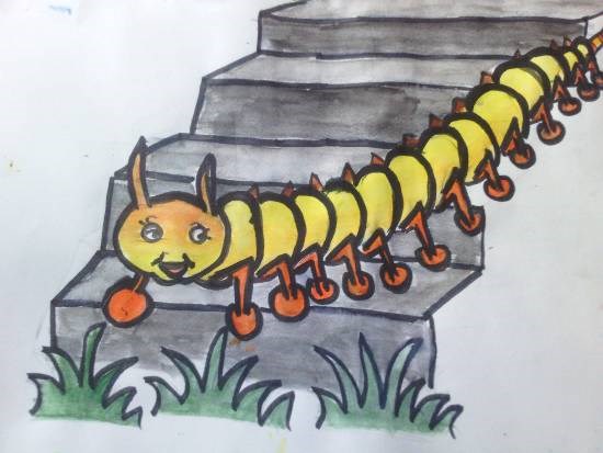 Caterpillar, painting by Meet Chawla