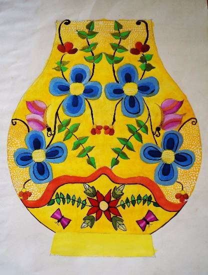 Flower pot, painting by Tanay Nikheel Kelkar