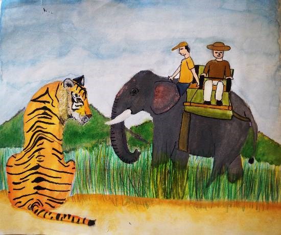 Wildlife, painting by Tanay Nikheel Kelkar