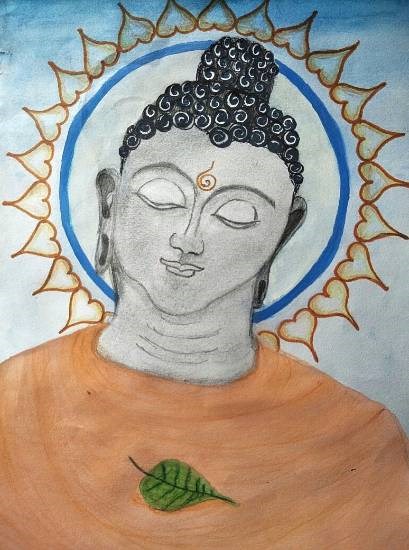 Buddha, painting by Tanay Nikheel Kelkar