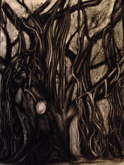 L'arbre de la nuit, painting by Shibani Surkund