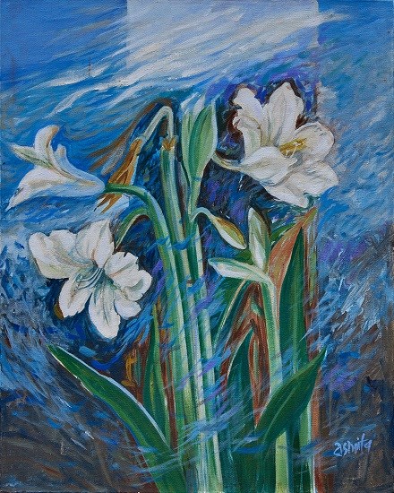 Lilys, painting by Asmita Jagtap