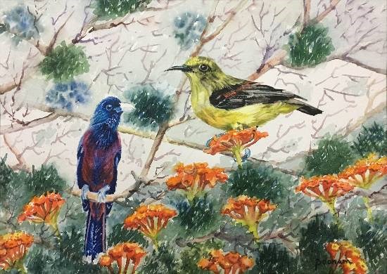 Beautiful Birds, painting by Poonam Juvale