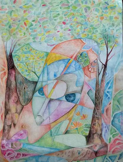 painting by Bipul Singh - Origin of Life