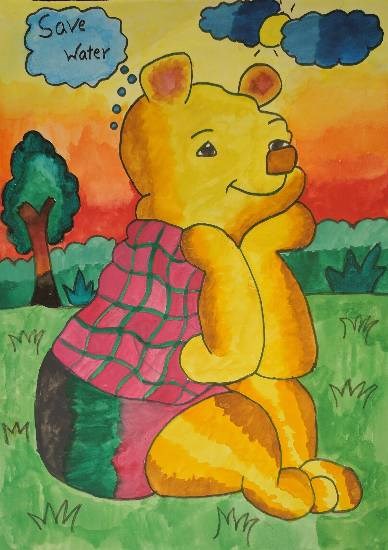 Pooh, painting by Diya Raghu Katgeri