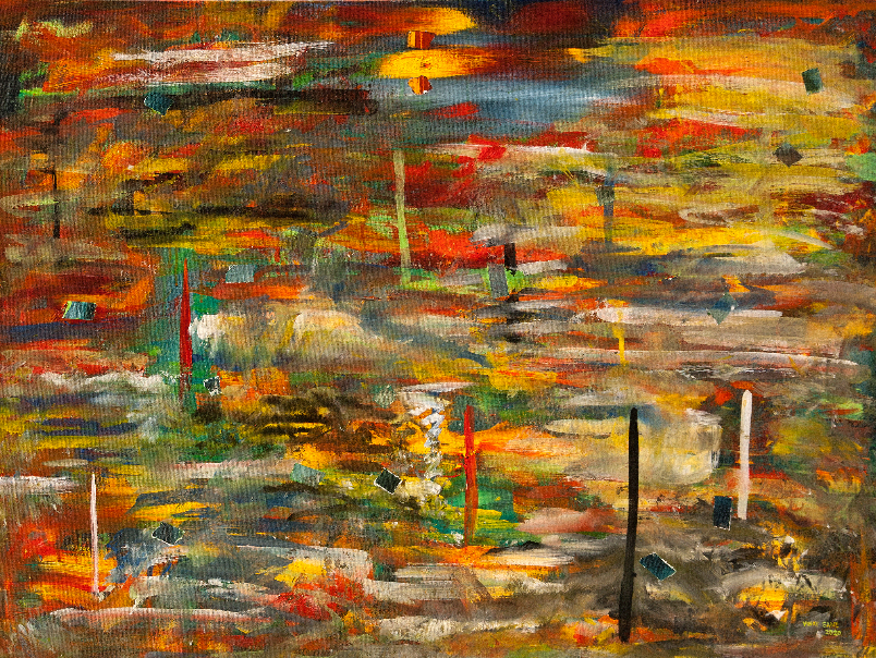 painting by Vinay Sane - Hidden treasures and milestones