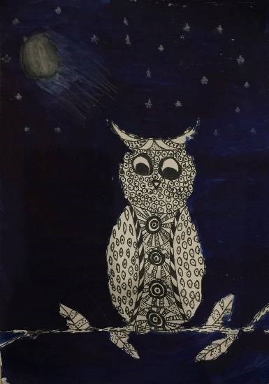 Owl, painting by Mihika Swapnil Parulekar