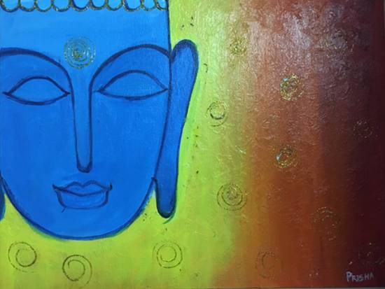 Lord Buddha, painting by Prisha Hiren Ajmera