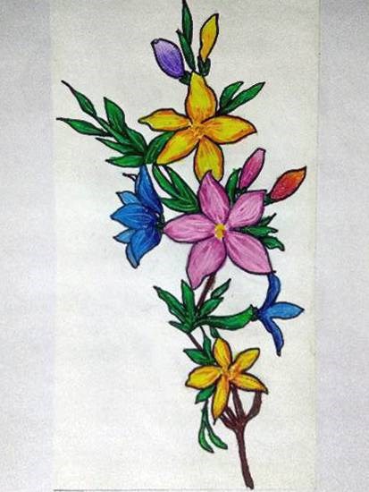 flowers, painting by Janhavi Deodhar