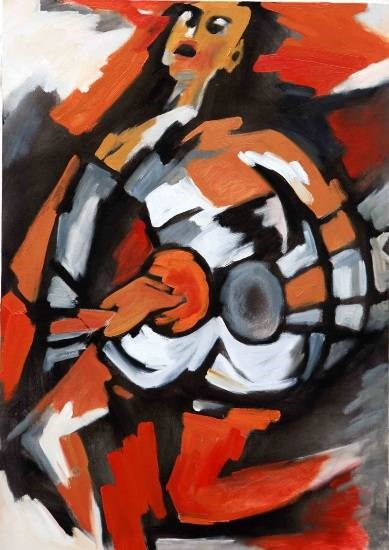 Cymbals, painting by Milon Mukherjee