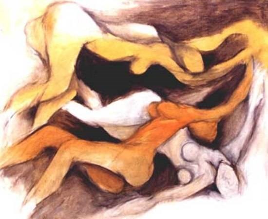 Waves of Woman, painting by Milon Mukherjee