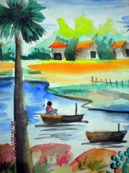 Landscape, painting by Siddhanth Mukul Saha