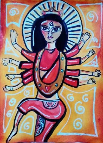 Devi, painting by Siddhanth Mukul Saha