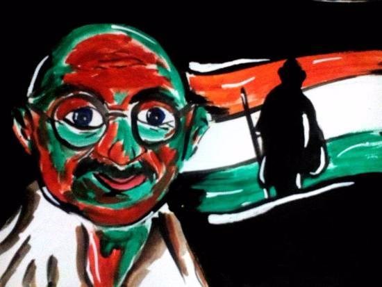 Gandhiji, painting by Siddhanth Mukul Saha
