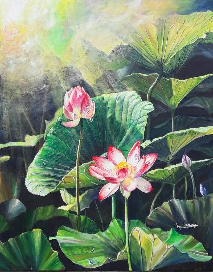 Jewel of the swamp, painting by Lasya Upadhyaya