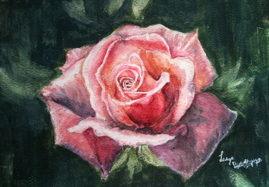 Rosy blush, painting by Lasya Upadhyaya