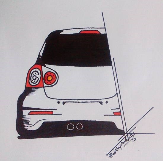 Volkswagen golf, painting by Vineet kovuru