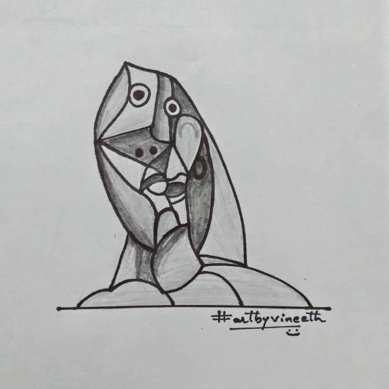 Women head, painting by Vineet kovuru