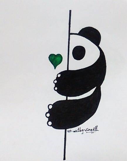 Love Panda, painting by Vineet kovuru